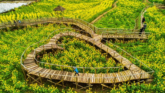 “心”型廊橋。廖濤 攝