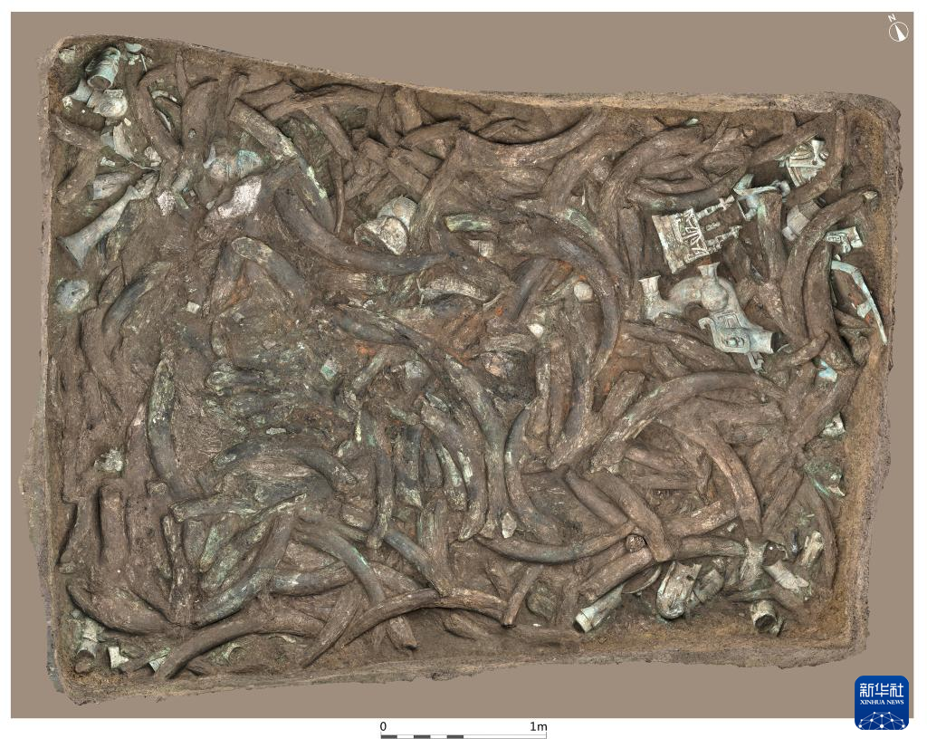 四川廣漢市三星堆商代遺址八號坑（資料圖）。