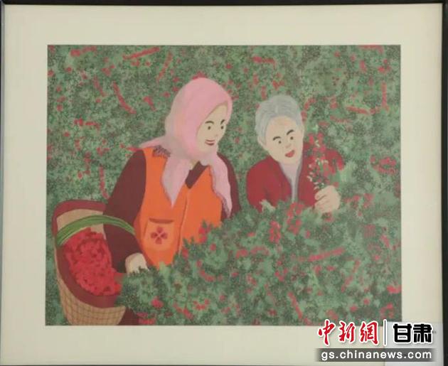 靖遠縣枸杞種植業(yè)帶動10多萬農(nóng)民脫貧致富。刺繡 王明風(fēng) 繡稿 胡靜