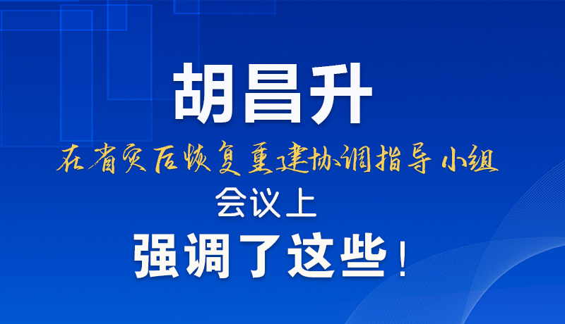 圖解|胡昌升在省災(zāi)后恢復(fù)重建協(xié)調(diào)指導(dǎo)小組會(huì)議上強(qiáng)調(diào)了這些！