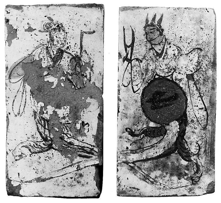 高臺縣博物館藏魏晉墓出土的女媧、伏羲畫像磚