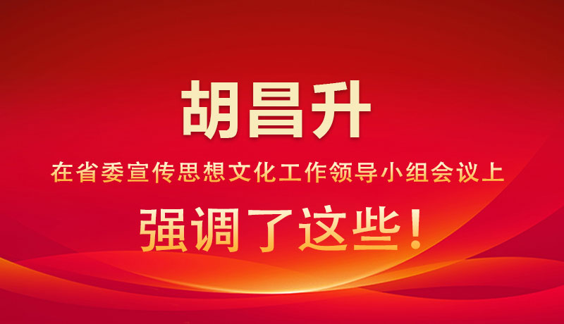 圖解|胡昌升在省委宣傳思想文化工作領導小組會議上強調了這些！