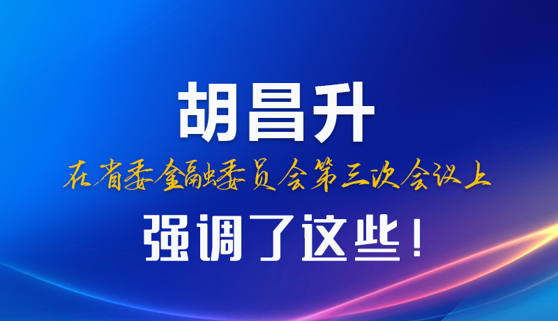 圖解|胡昌升在省委金融委員會第三次會議上強調了這些！